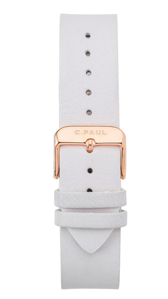 43MM White Strap-Gold