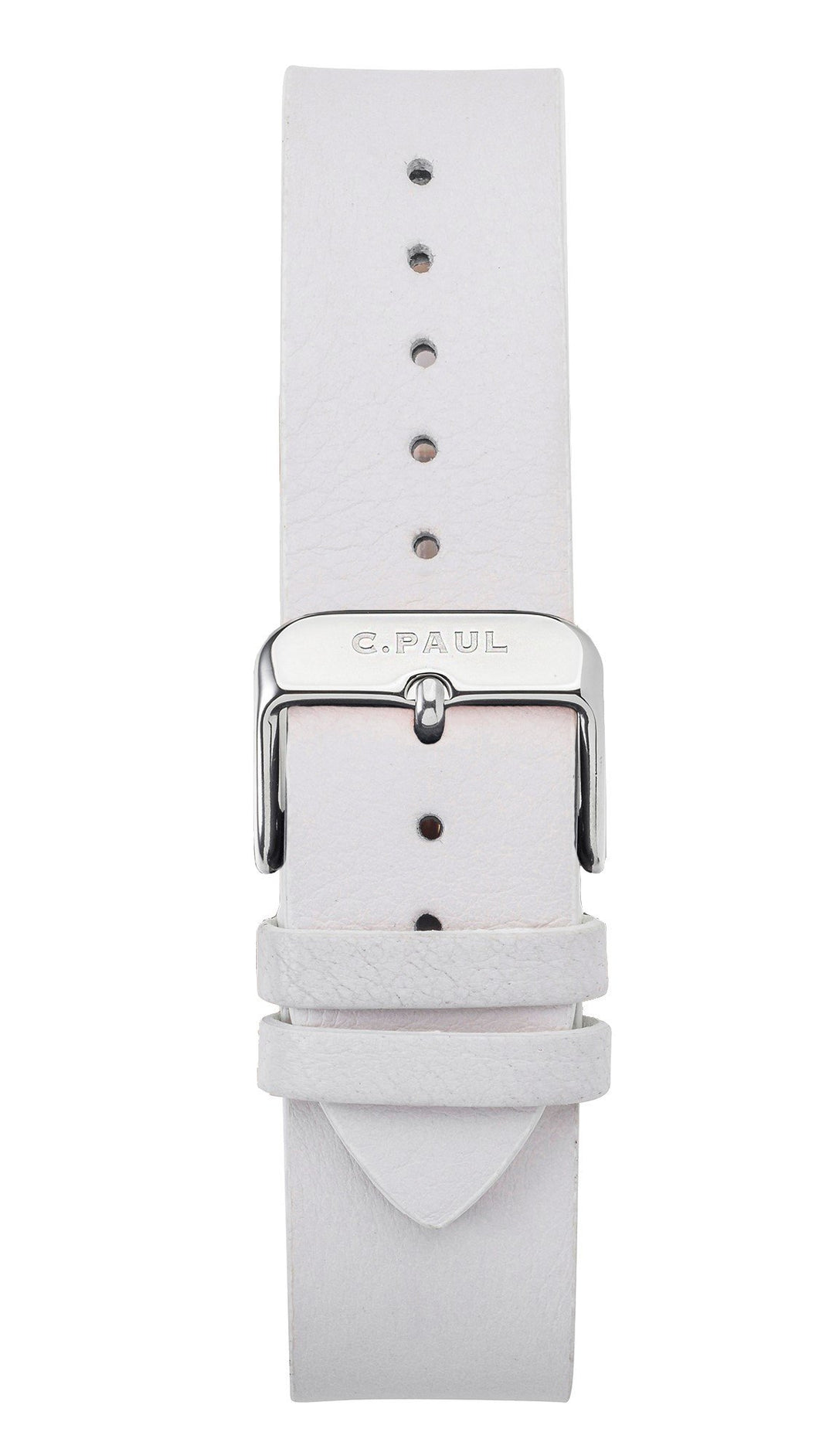 43MM White Strap-Silver